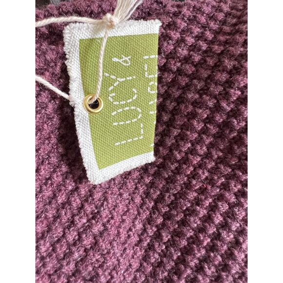 Lucy & Laurel Waffle Knit Sweater Plum M - Picture 7 of 7